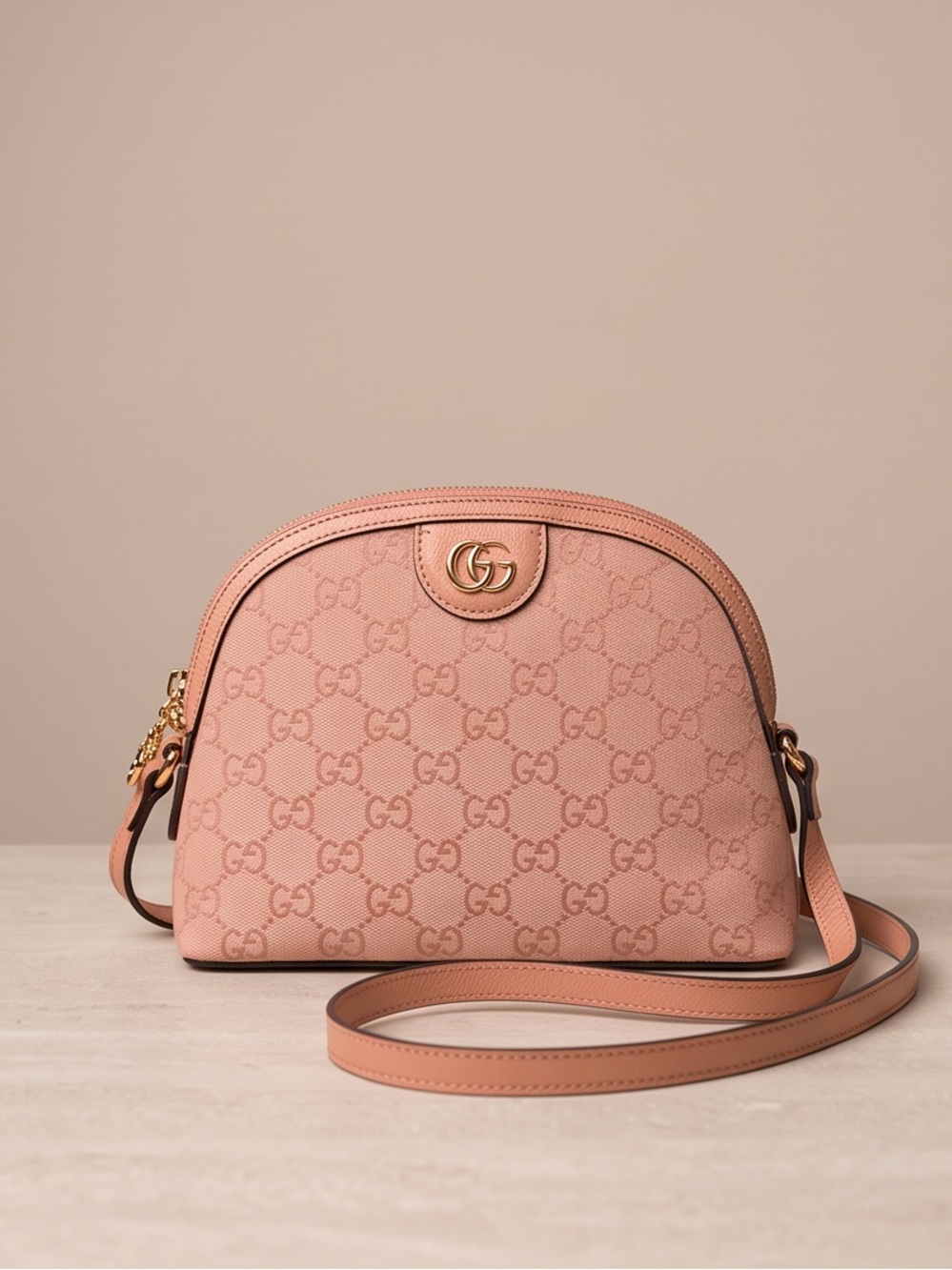 Gucci Pink GG Canvas Crossbody Bag with Gold Hardware
